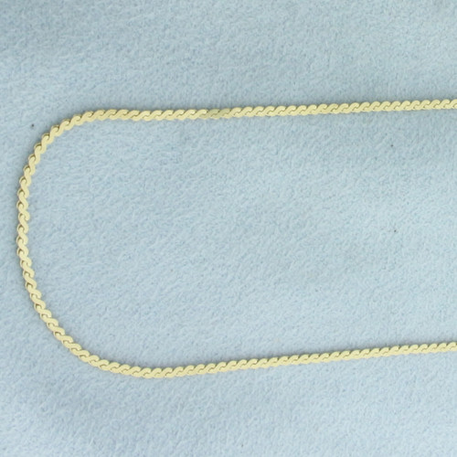 Italian S-Link Chain Choker Necklace in 14k Yellow Gold