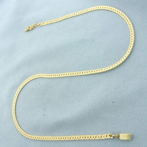15.5 Inch Choker Herringbone Link Chain Necklace  in 14k Yellow Gold