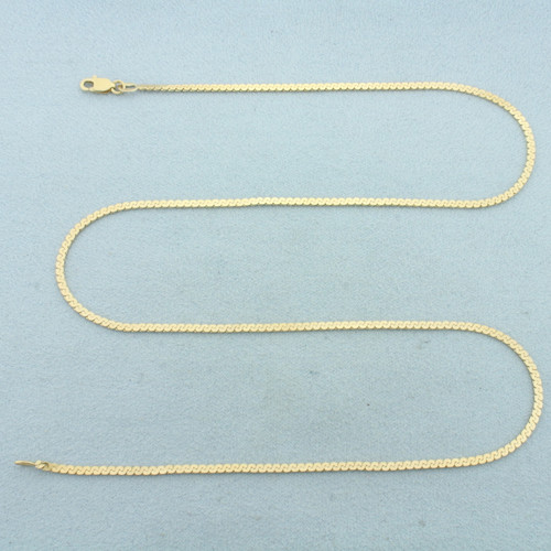 19 Inch S-Link Chain Necklace in 14k Yellow Gold