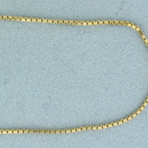 Italian 15 Inch Box Link Chain Necklace in 14k Yellow Gold