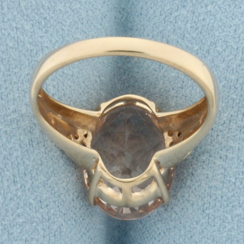 Morganite & Diamond Ring in 10k Rose Gold