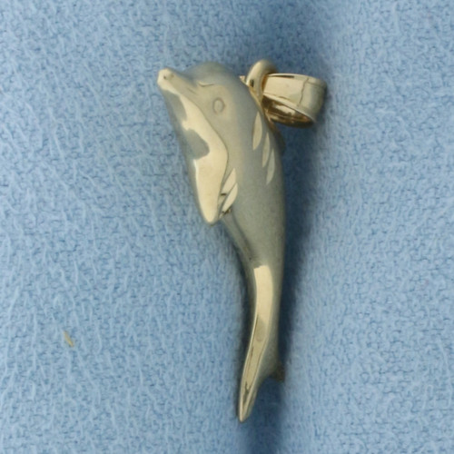 3D Dolphin Pendant in 14k Yellow Gold