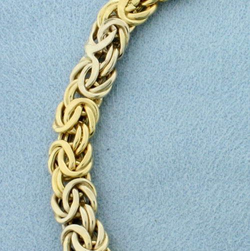 Byzantine Link Bracelet in 18k Yellow and White Gold