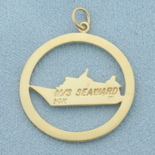 MS Seaward Cruise Ship Charm or Pendant in 14k Yellow Gold