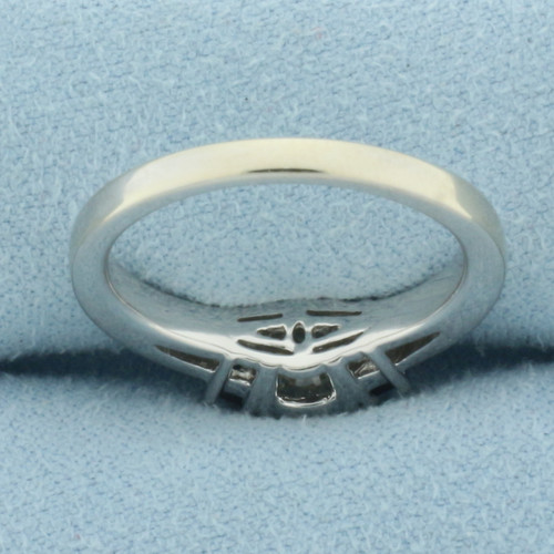 Diamond and Sapphire Three Stone Ring in 14k White Gold