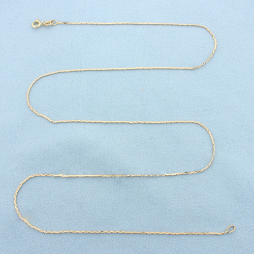 21 Inch Italian Cobra Link Chain Necklace in 14k Yellow Gold
