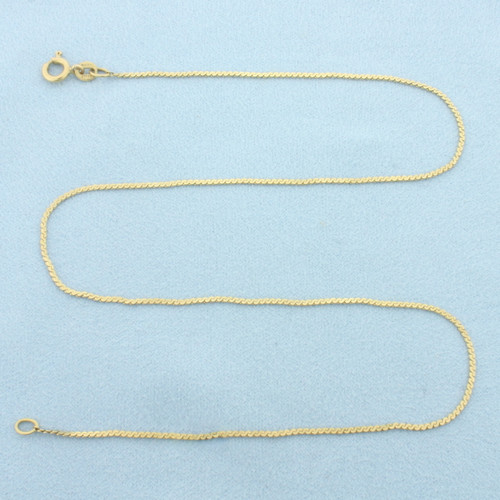 15 Inch Italian S-Link Chain Necklace in 14k Yellow Gold