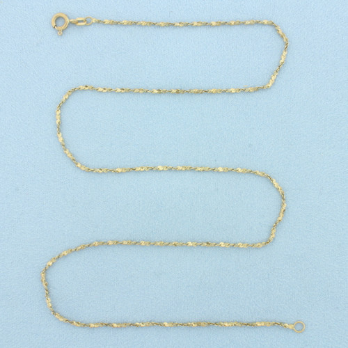 18 Inch Italian Twisting S-Link Chain Necklace in 14k Yellow Gold