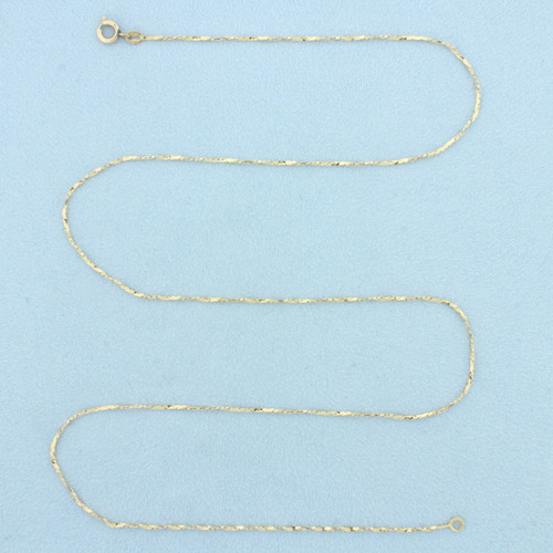 21 Inch Italian Twisting Cobra Link Chain Necklace in 14k Yellow Gold