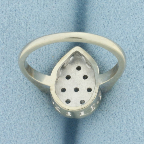 Diamond Pear Shaped Ring in 14k White Gold