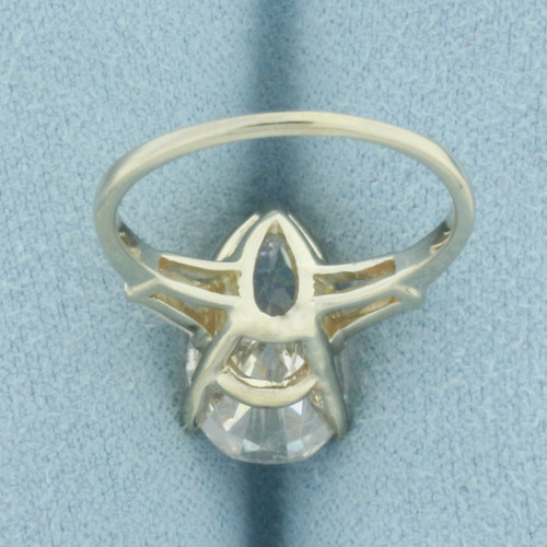 Pear CZ Ring in 14k White Gold