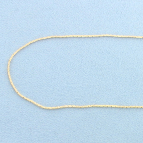 30 Inch Cobra Link Chain Necklace in 14k Yellow Gold