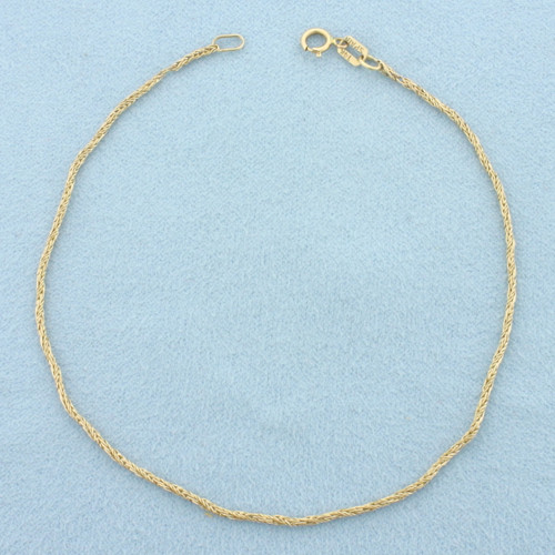 Wheat Link Bracelet in 14k Yellow Gold