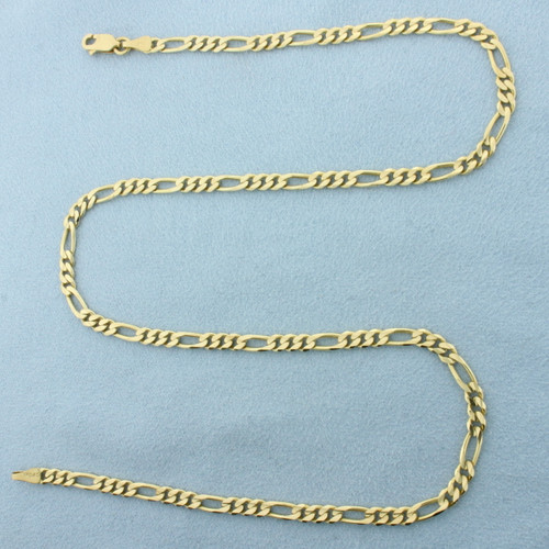 18 Inch Figaro Chain Link Necklace in 14k Yellow Gold