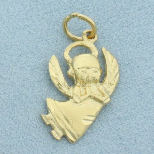 Angel Charm or Pendant in 14k Yellow Gold