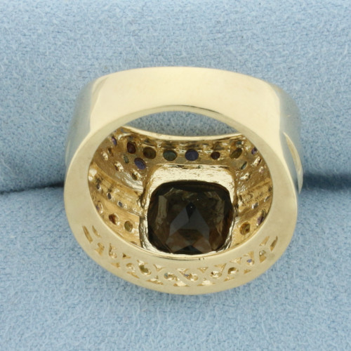 Rainbow Gemstone Statement Ring in 10k Yellow Gold