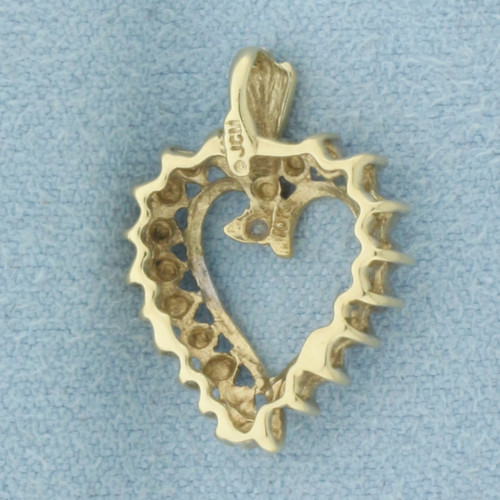 Diamond Heart Pendant in 10k Yellow Gold