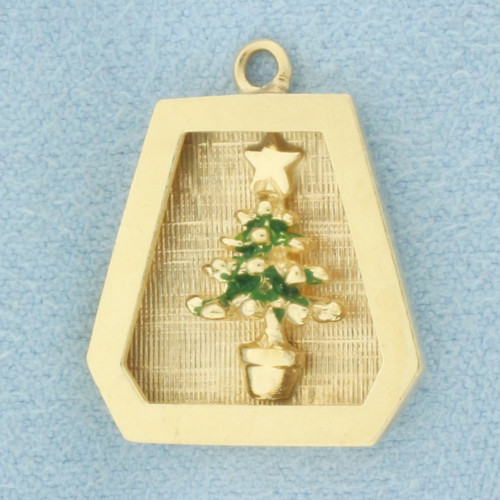 Christmas Tree Charm in 14k Yellow Gold