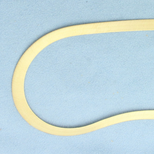 20 Inch Italian Liquid Gold Herringbone Chain Necklace in 14k Yellow Gold