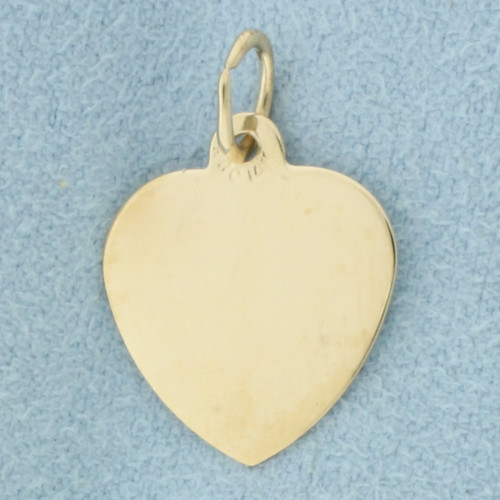 Engravable Heart Charm in 14k Yellow Gold