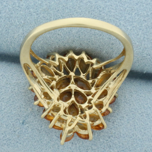 Golden Citrine Statement Ring in 10k Yellow Gold