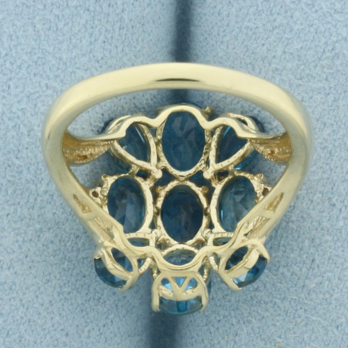 Swiss Blue Topaz Statement Ring in 10k Yellow Gold