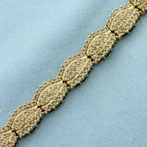Champagne Diamond Bracelet in 10k Yellow Gold