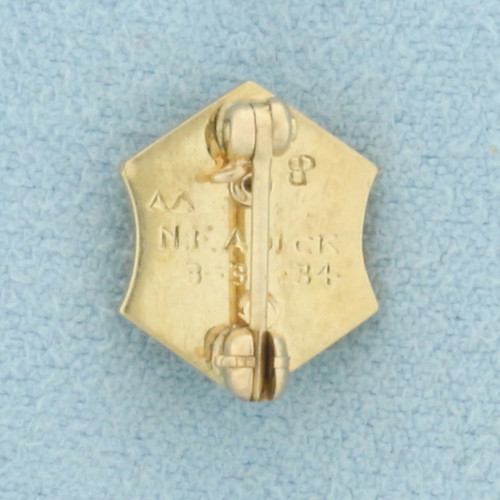 Vintage Alpha Chi Sigma Chemical Sciences Fraternity Pin in 14k Yellow Gold