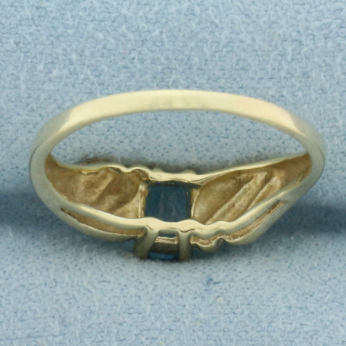 Swiss Blue Topaz Ring in 10k Yellow Gold