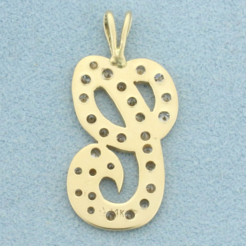 Diamond C Initial Pendant in 14k Yellow Gold