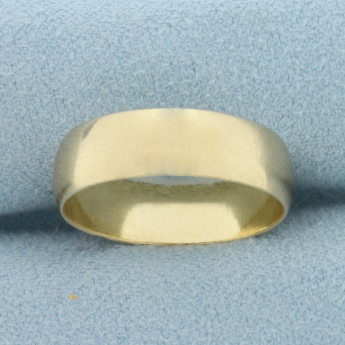 Half Dome High Polish Wedding Band Ring in 10k Yellow Gold