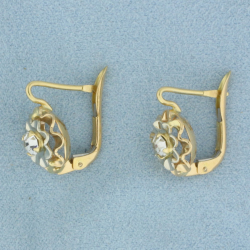 Flower Drop Earrings in 18k Yellow Gold