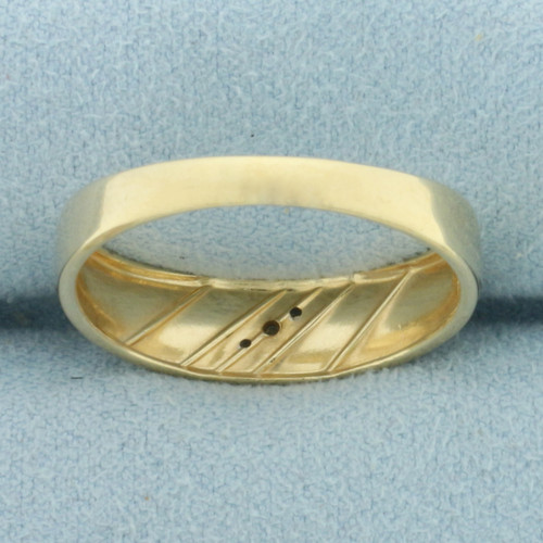 Mens Three Stone Diamond Wedding Band Ring in 10k Yellow Gold