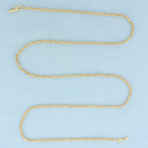 21 Inch Rope Link Chain Necklace in 14k Yellow Gold