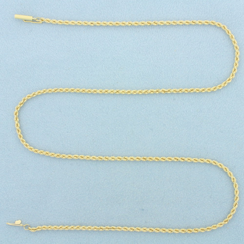 18 Inch Rope Link Chain Necklace in 18k Yellow Gold