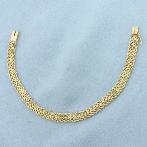 Bismark and Rope Link Bracelet in 14k Yellow Gold