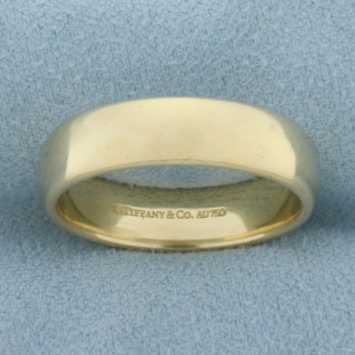 Tiffany and Co. Mens Forever Wedding Band Ring in 18k Yellow Gold