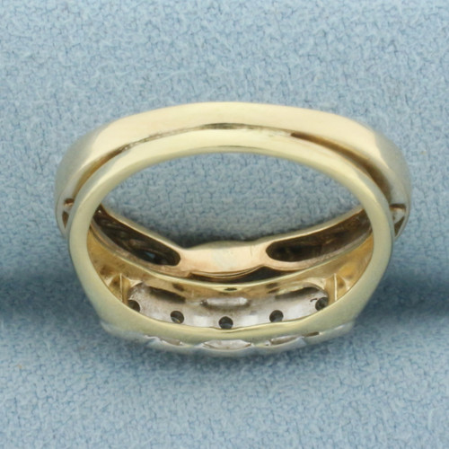 Diamond Engagement and Wedding Ring Bridal Set in 14k and 10k Yellow Gold