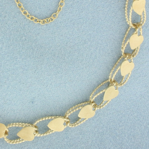 Heart Link Bracelet in 14k Yellow Gold