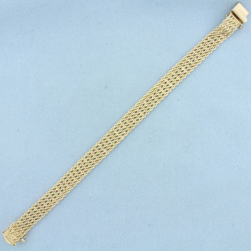 Wide Five Strand Rope Bracelet in 14k Yellow Gold
