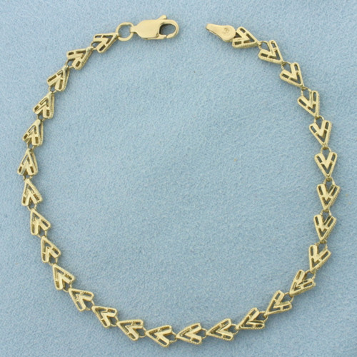 Designer V-Link Bracelet in 14k Yellow Gold