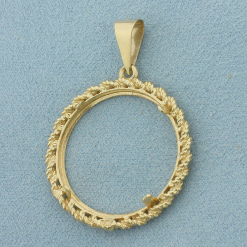 29MM Coin Bezel Pendant in 14k Yellow Gold