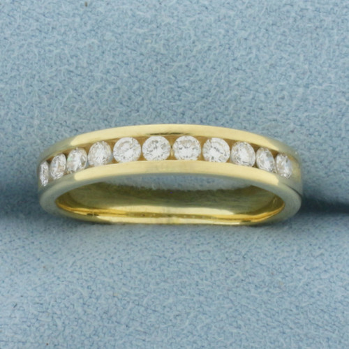Channel Set Diamond Wedding Band Ring in 18K Yellow Gold