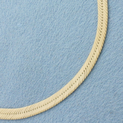 Italian Herringbone Bracelet in 14k Yellow Gold