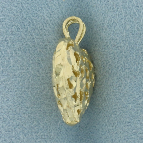 Filigree 3D Heart Pendant in 14k Yellow Gold