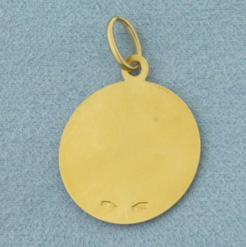 Ave Maria Virgin Mary and Jesus Christ Pendant or Charm in 18k Yellow Gold
