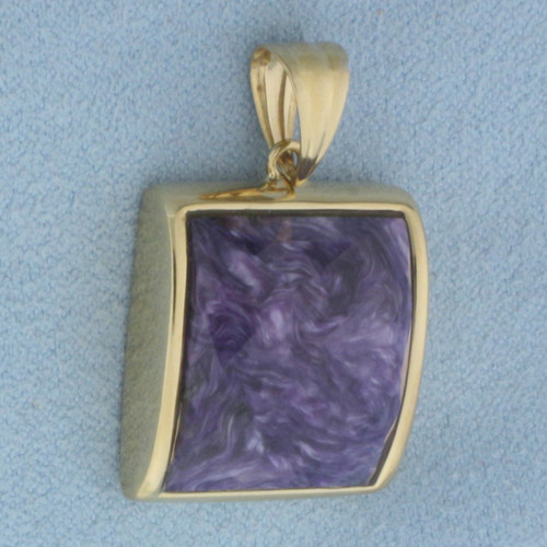 Charoite Pendant in 14k Yellow Gold