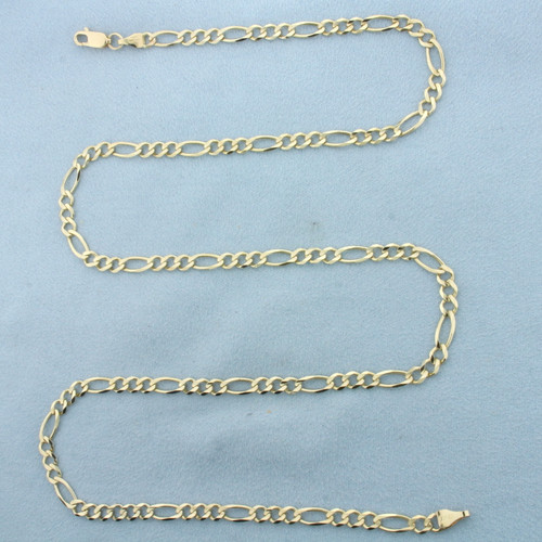 24 Inch Figaro Link Chain Necklace in 10k Yellow Gold
