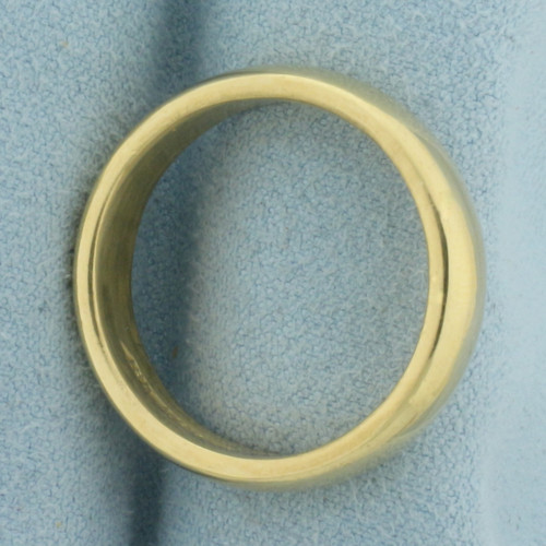 Mens Heavy High Polish Wedding Band Ring in 18K Yellow Gold