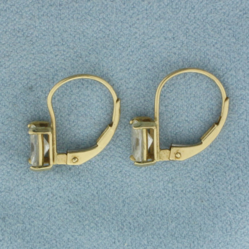 CZ Drop Earrings in 14k Yellow Gold